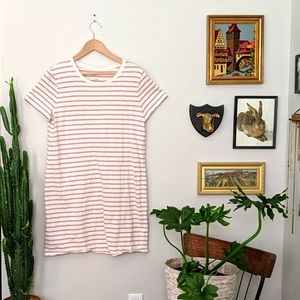 Pink Striped T-shirt Dress
